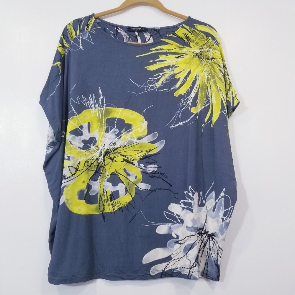 Piazza Sempione Artsy Women Blouse Blue and Yellow